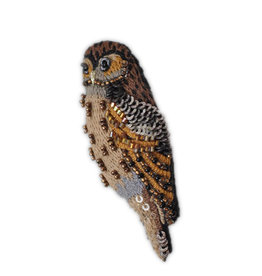 Barred Owl Brooch Pin