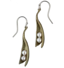 Two Pearl Pea Pod Earrings