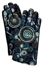Blue Yarn Circle Gloves