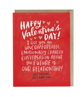 Uncomfortable Conversation JK Valentine's Day Card