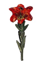 Red Tiger Lily Brooch Pin
