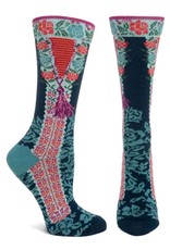 Floral Tassels Navy Socks