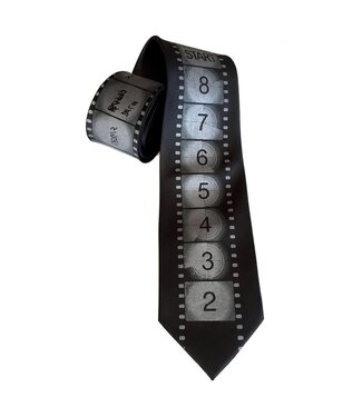 Movie Film Dove on Black Necktie
