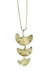 Three Ginkgo Leaves Necklace