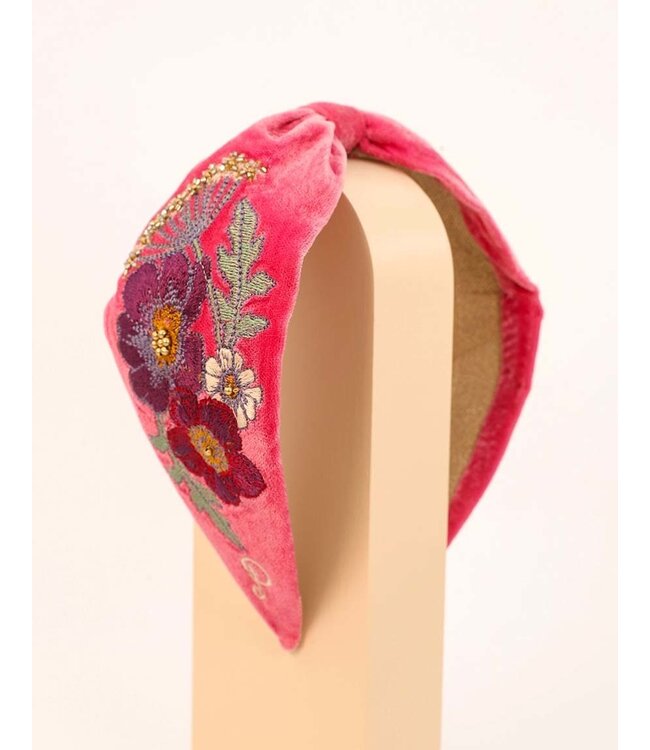 Pink Wild Woodland Embroidered Headband
