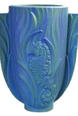 Blue-Green Seahorse Vase
