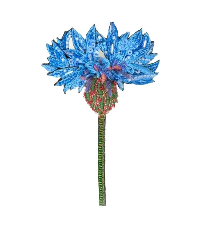 Blue Cornflower Brooch Pin
