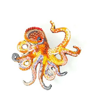 Giant Pacific Octopus Brooch Pin