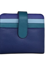 Bi Fold Blue Leather Credit Card Wallet