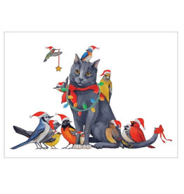 Cat Bird Christmas Boxed Cards