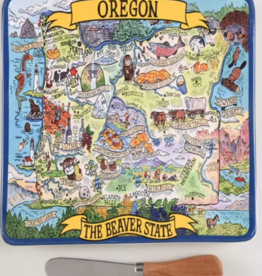 Destination Oregon Cheese Plate with Spreader