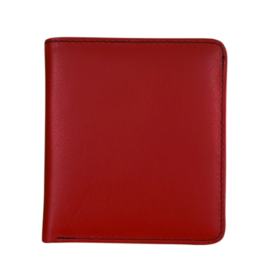 Bifold Leather Wallet Red/Black