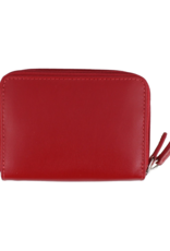 Double Zip Red Leather Wallet