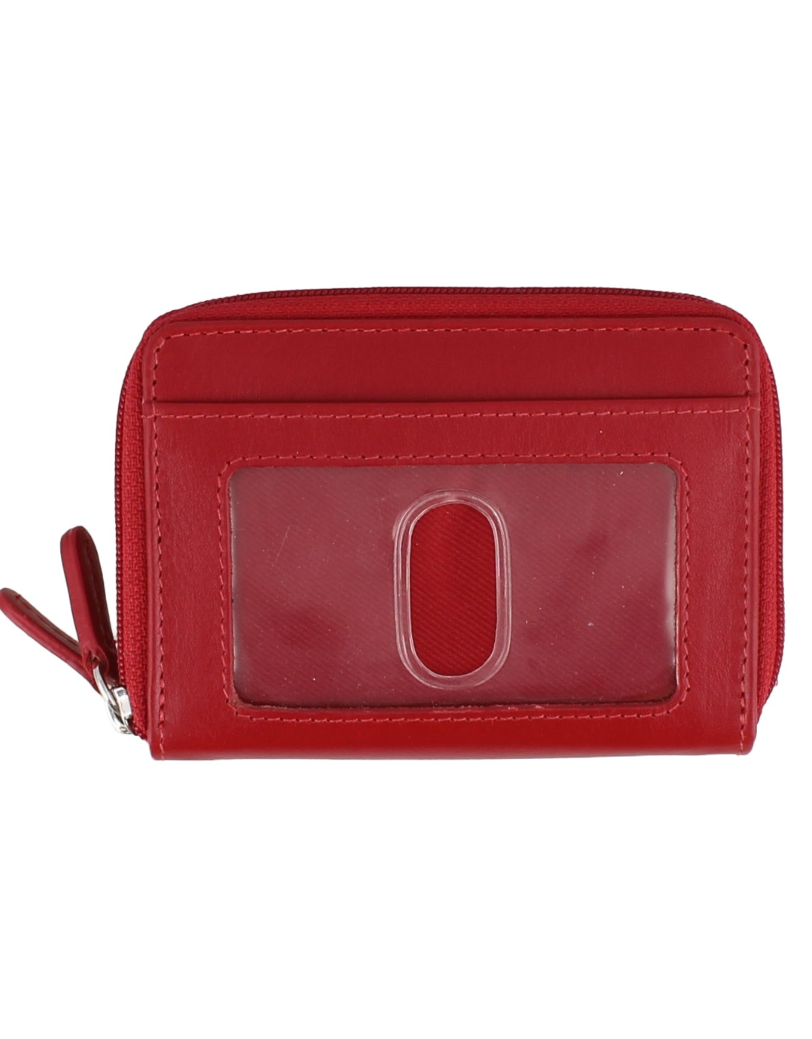 Double Zip Red Leather Wallet