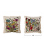Embroidered Floral Pillow with Fringe