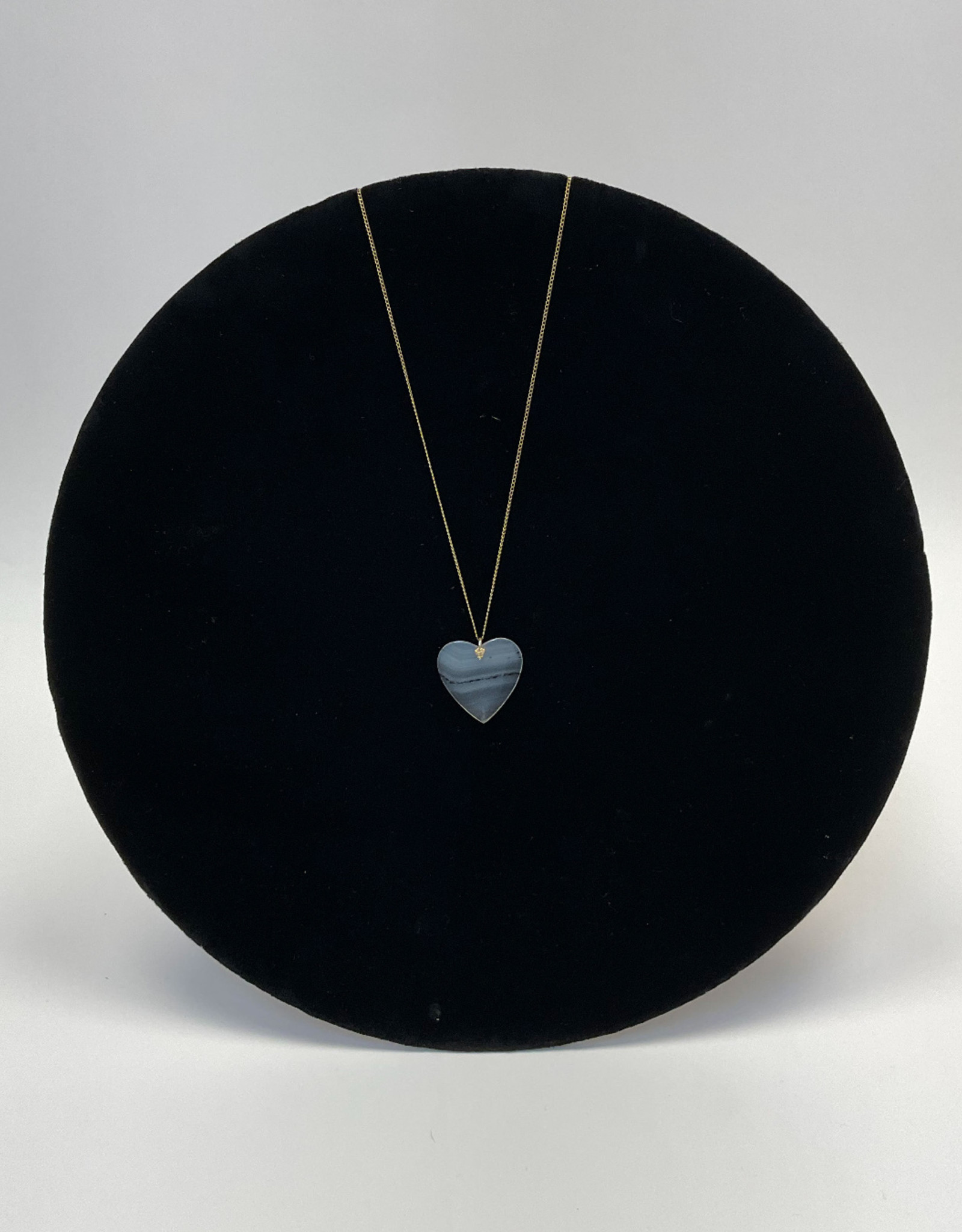 Gold Agate Heart Necklace