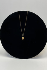 Gold Heart Necklace with Tiny Pearl