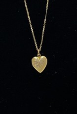 Vintage Gold Heart Locket with Unique Chain