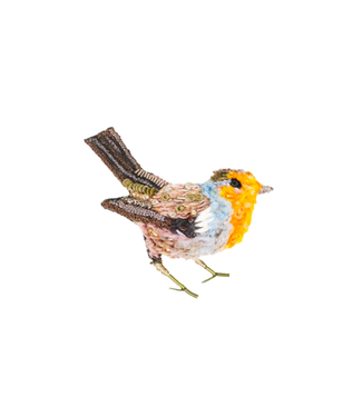 Red Breast Robin Brooch Pin