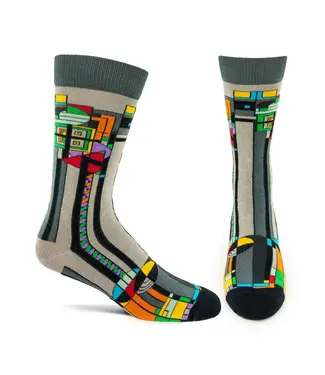 Grey Frank Lloyd Wright December Gift Socks (Men's Sizing)