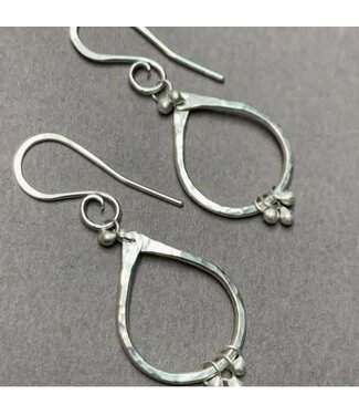 Petal Drop Earrings in Silver