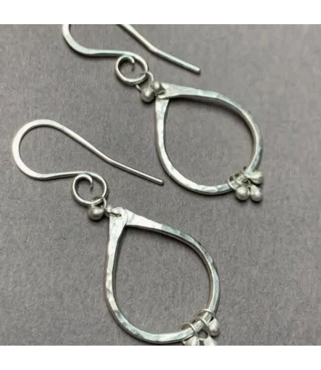 Petal Drop Earrings in Silver
