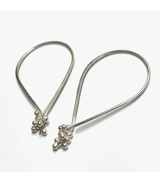 Tear Hoop Earrings in Silver