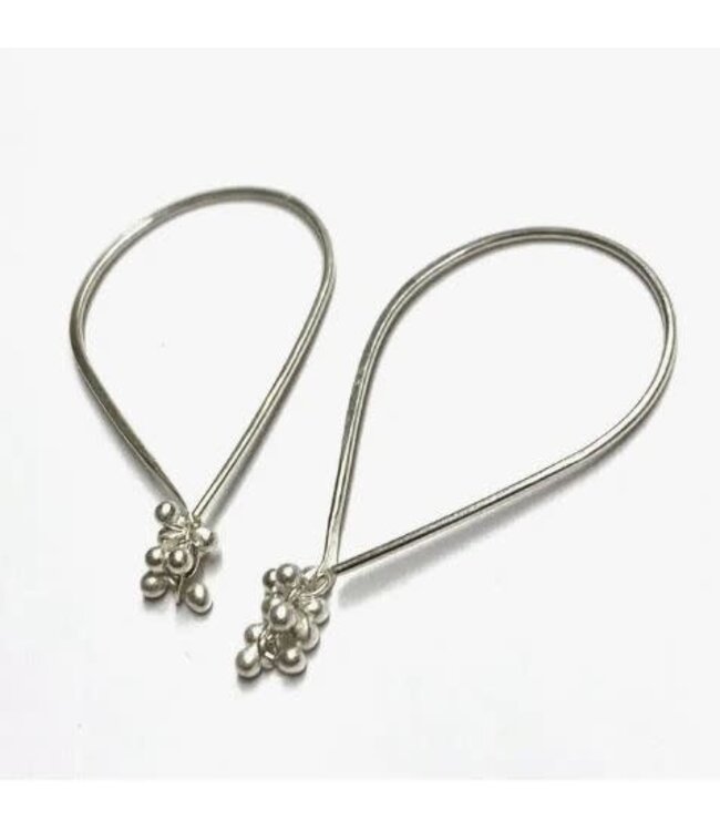 Tear Hoop Earrings in Silver