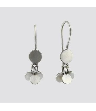 Disc Drop Earrings in Silver