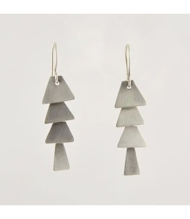 Pagoda Cascade Earrings in Silver