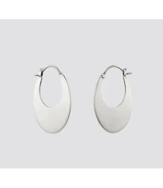 Oval Hoop Earrings in Silver