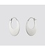 Oval Hoop Earrings in Silver