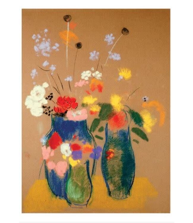 Odilon Redon: Three Vases of Flowers Birthday Card