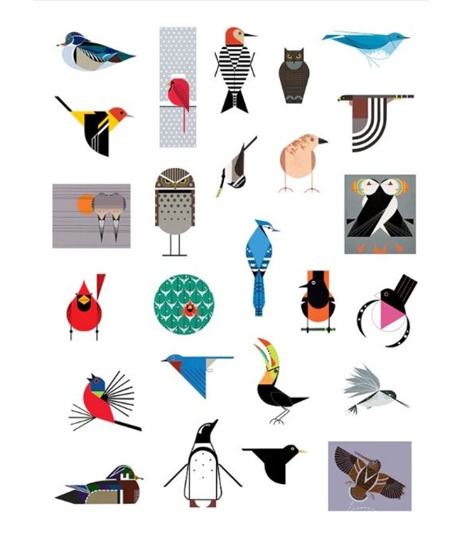 Stickers Charley Harpers Birds - Portland Art Museum Store