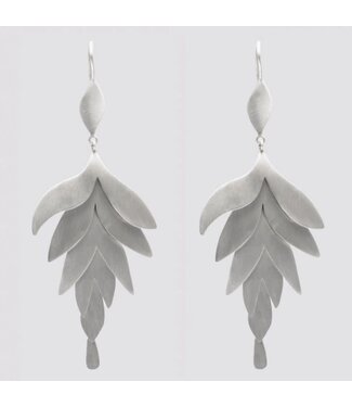 Petal Cascade Earrings in Silver