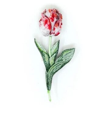 Striped Tulip Brooch