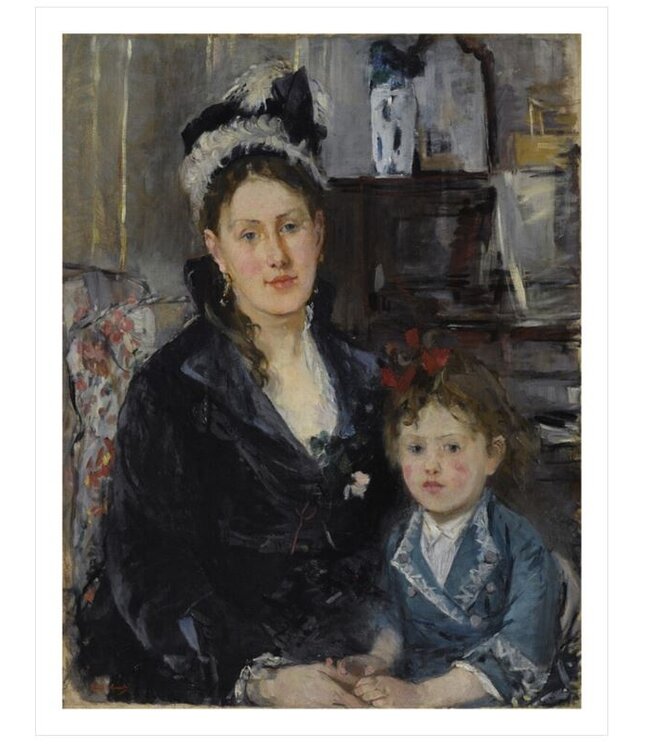 Berthe Morisot Print:  Portrait of Madame Bousier and  Her Daughter