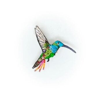 Emerald Chin Hummingbird Brooch