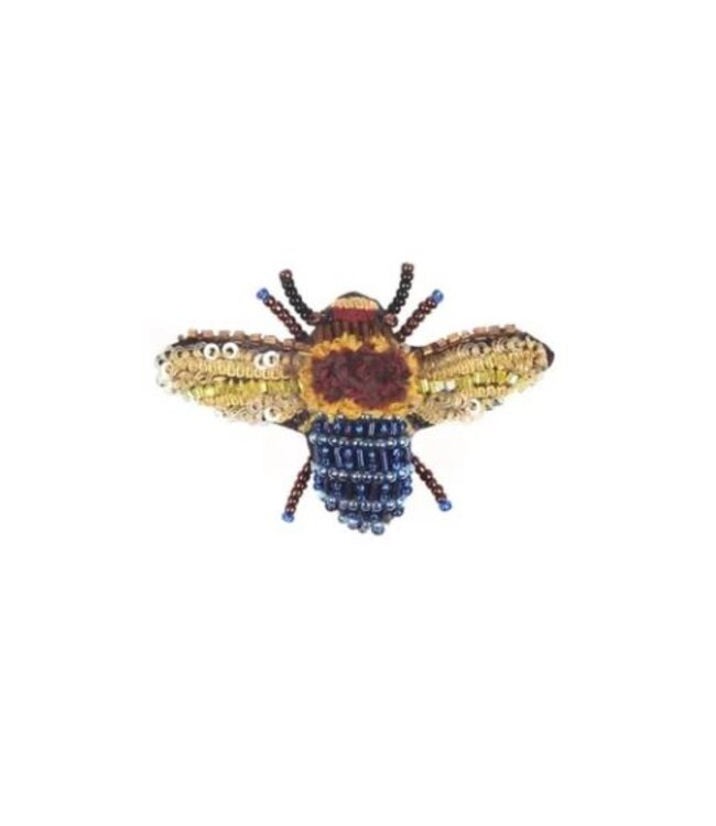 Blue Banded Bee Brooch