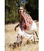 Benaras Wool Scarf Wrap in Grey Orange