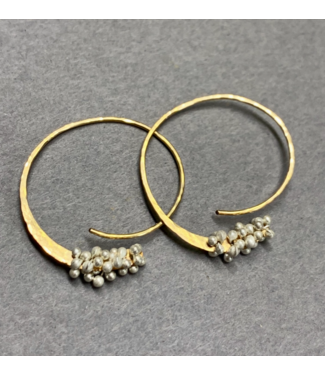 Blooming Hoop Earrings in Gold
