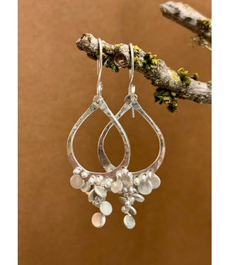 Tear Confetti Earrings in Silver