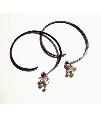 Soft Hoops in Oxidized Silver
