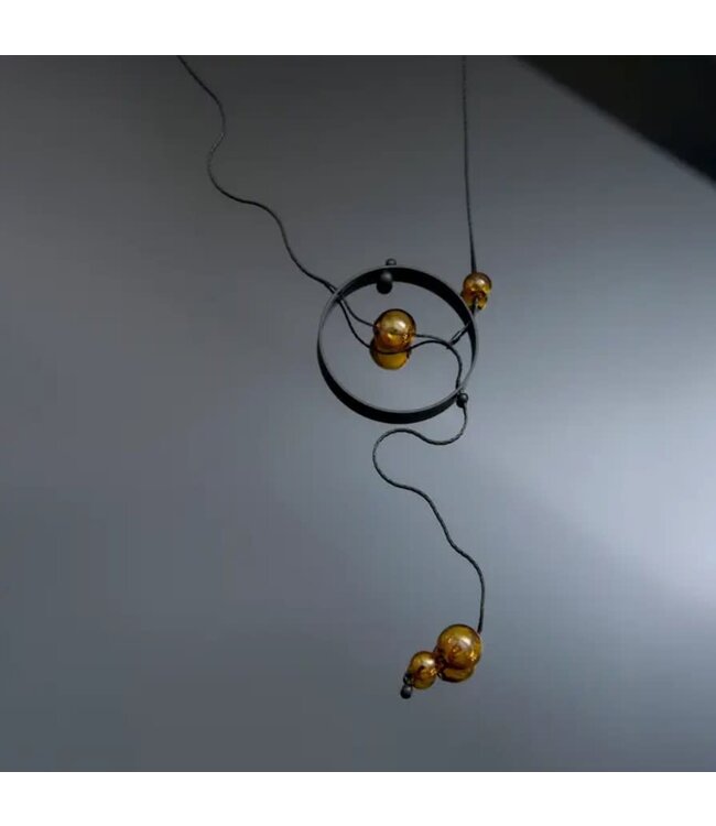 Jules Lariat Amber Necklace