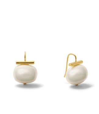 Statement Making White Pebble Earrings