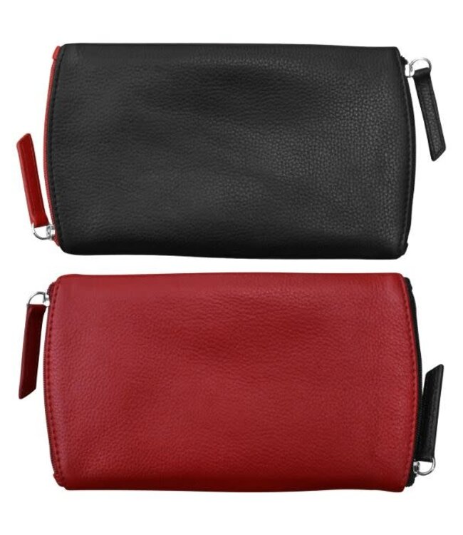 Two Tone Double Eyeglasses Case in Red Black