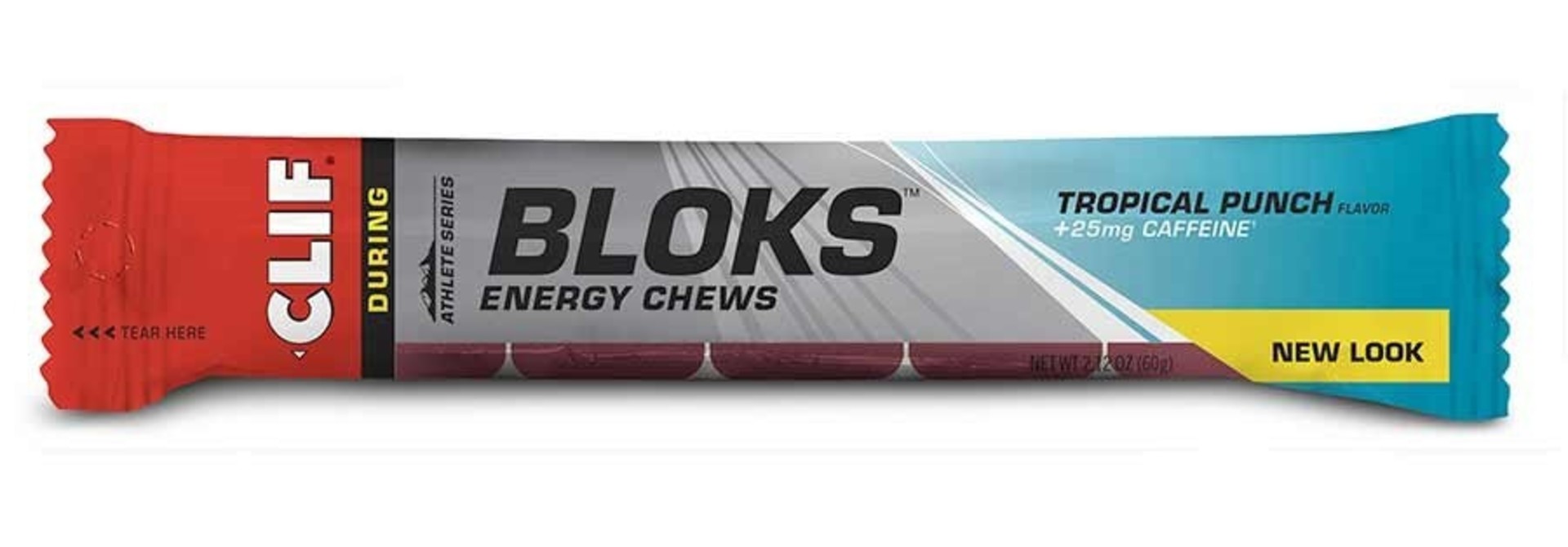 Clif, Bloks, Tropical Punch With Caffeine, 18x60g