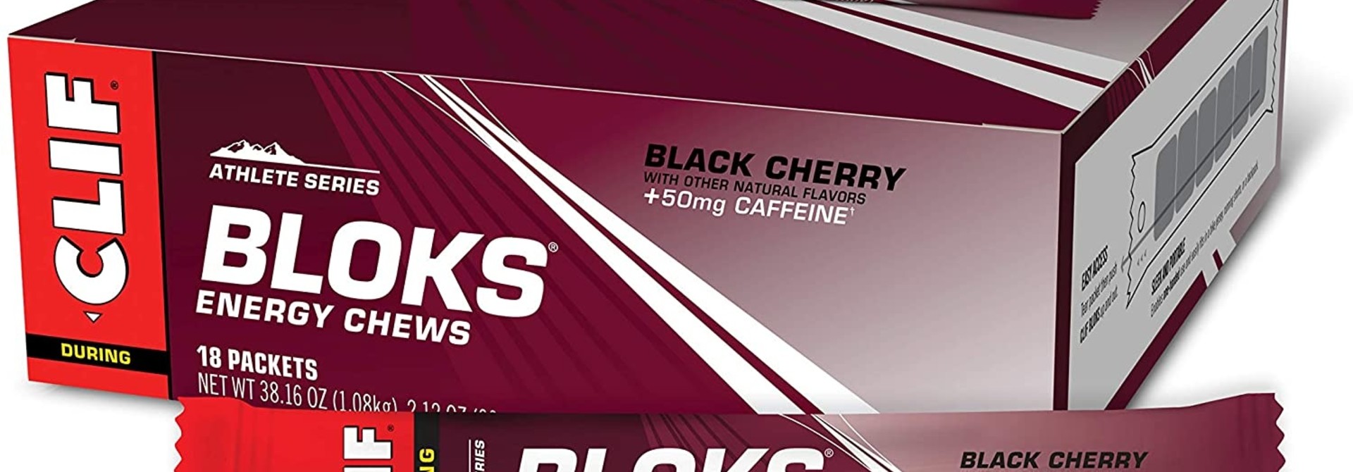 Clif, Bloks, Black Cherry With Caffeine, 18x60g