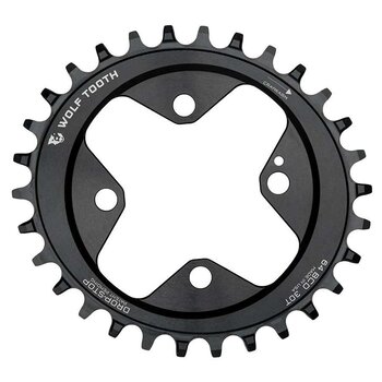 Wolf Tooth Components Wolf Tooth Elliptical Chainring 30T 9-12sp BCD 64 7075-T6 Aluminum Black