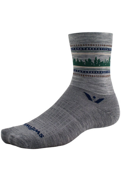 Swiftwick Vision Five Winter Collection Socks - 5 inch, Winter Heather Forest, Medium